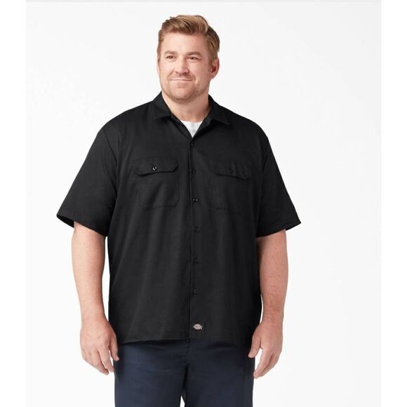 Dickies Short Sleeve Work Shirt, Black - Picture 1 of 3